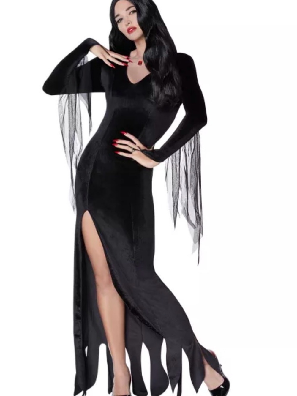 Spirit Halloween The Addams Family Morticia Addams Halloween Costume Dress, XL